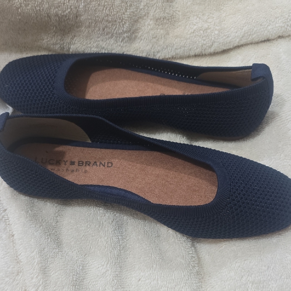 Lucky Brand Navy Knit Ballet Flats